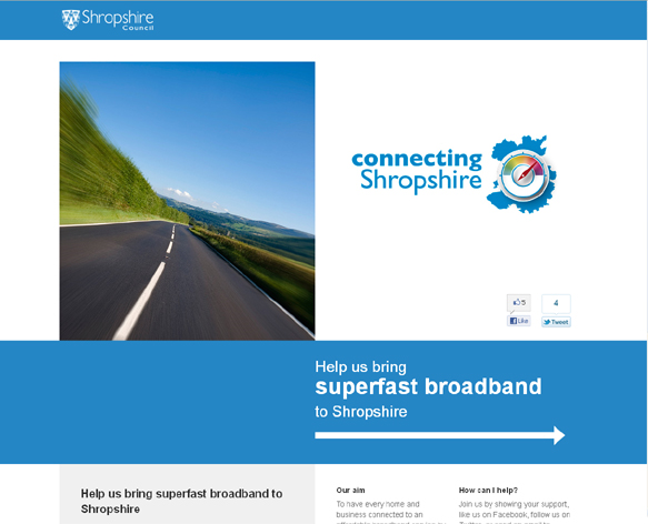 Print screen of connecting shropshire website