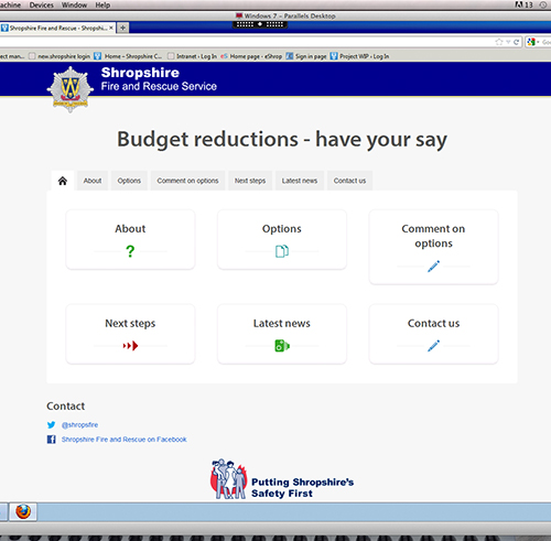 Screen shot of the new SFRS website