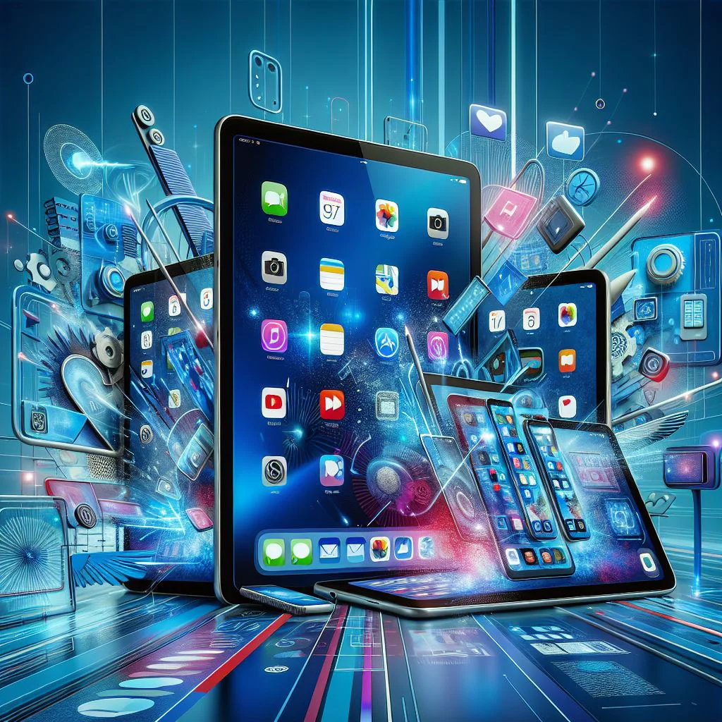 A Vibrant And Modern Image Showcasing Apple Ipads In Various Settings. The Ipads Are Displayed With